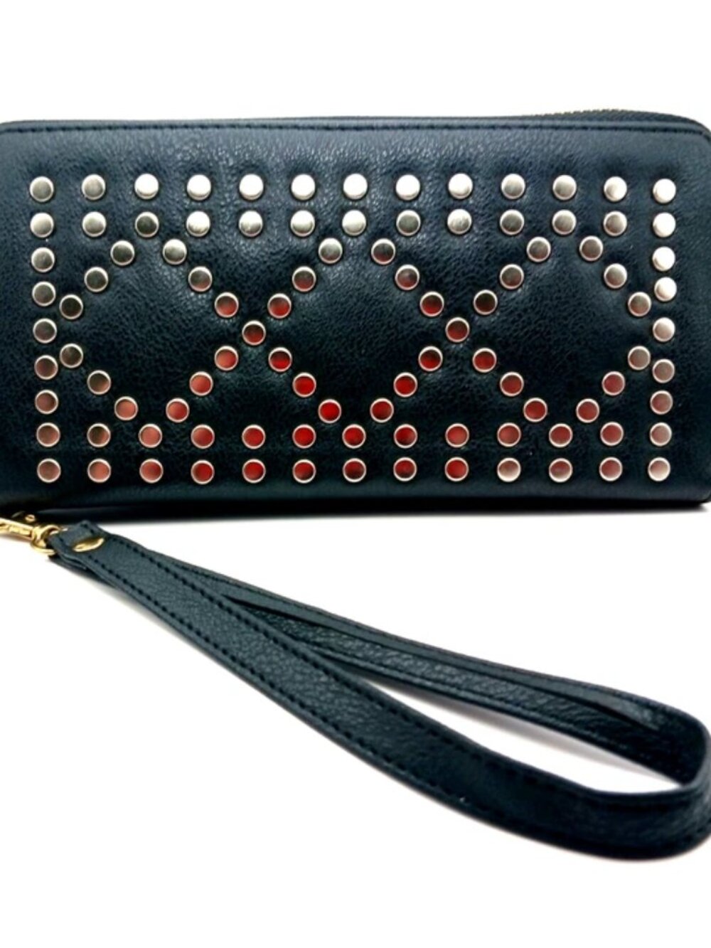 Multi Round Studded Long Black Zippered Wallet Purse Rue 21 New With Tags